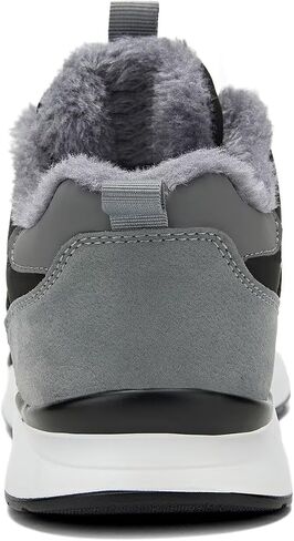 Kvovzo Mens Snow Winter Shoes Fur Lined Warm Sneakers Lightweight Comfortable Outdoor Boots Sole Soft in Saudi Arabia
