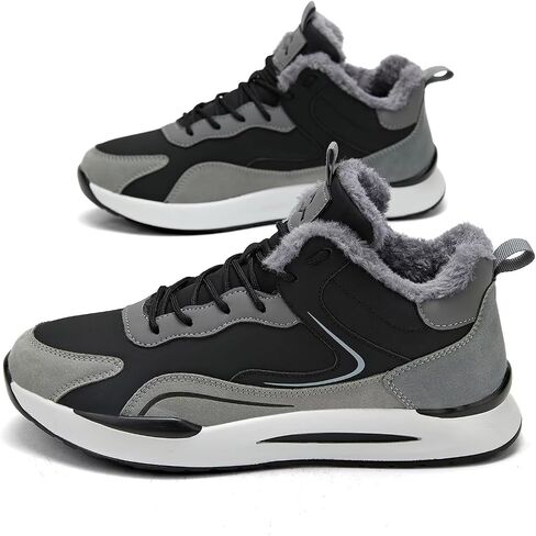 Kvovzo Mens Snow Winter Shoes Fur Lined Warm Sneakers Lightweight Comfortable Outdoor Boots Sole Soft in Saudi Arabia