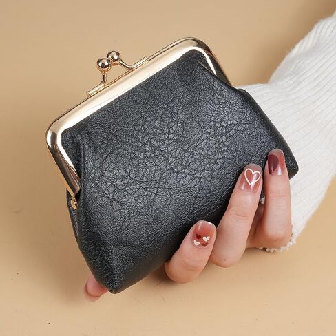 Coin Purse, Kiss Lock Coin Purse for Women, Large Capacity Coin Pouch,Vintage Change Purse Cute Car Coin Holder for Women (1-Black) in Kuwait