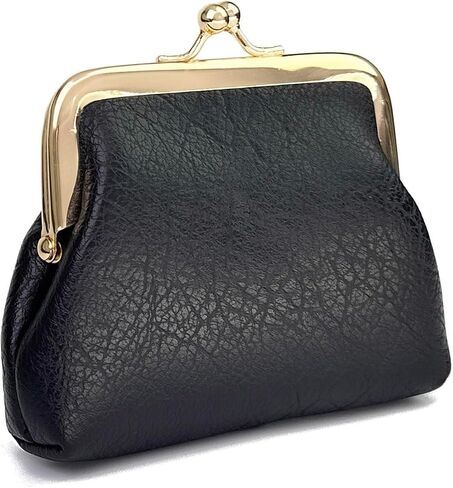 Coin Purse, Kiss Lock Coin Purse for Women, Large Capacity Coin Pouch,Vintage Change Purse Cute Car Coin Holder for Women (1-Black) in Kuwait