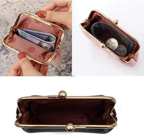 Coin Purse, Kiss Lock Coin Purse for Women, Large Capacity Coin Pouch,Vintage Change Purse Cute Car Coin Holder for Women (1-Black) in Kuwait