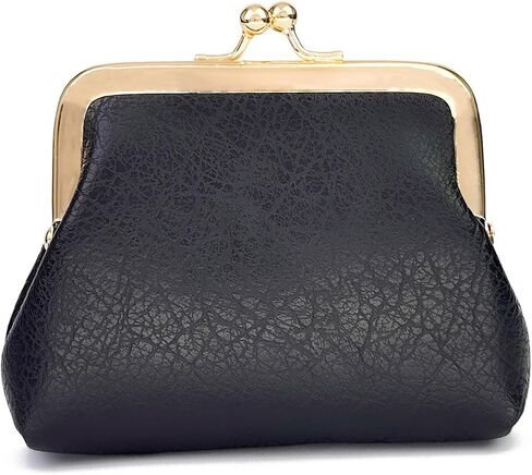 Coin Purse, Kiss Lock Coin Purse for Women, Large Capacity Coin Pouch,Vintage Change Purse Cute Car Coin Holder for Women (1-Black) in Kuwait