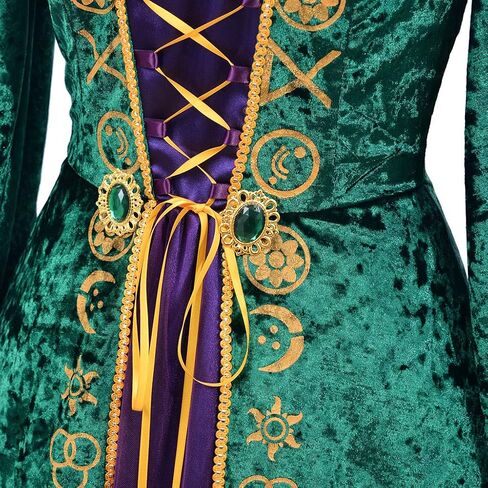 LoliMiss Winifred Sanderson Cosplay Costume Velvet Dress Halloween Witch Outfit in Saudi Arabia