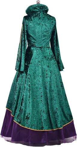 LoliMiss Winifred Sanderson Cosplay Costume Velvet Dress Halloween Witch Outfit in Saudi Arabia