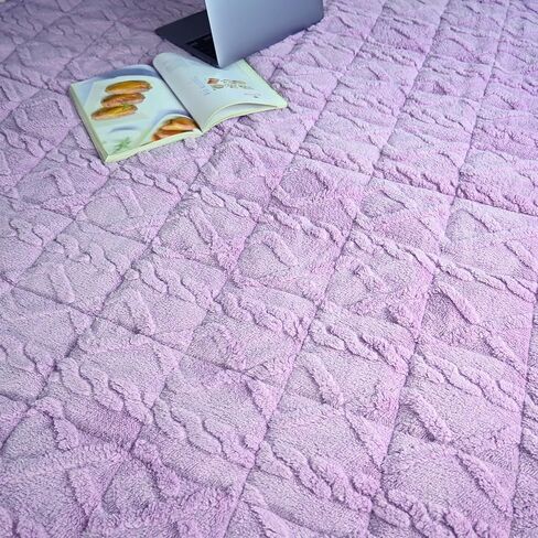 Beyeutao Purple High Pile Area Rug, 4x6.6 Feet, Velvet, Non-Slip, Plush, Mattress Pad Ties, Living Room, Bedroom Decor in Saudi Arabia