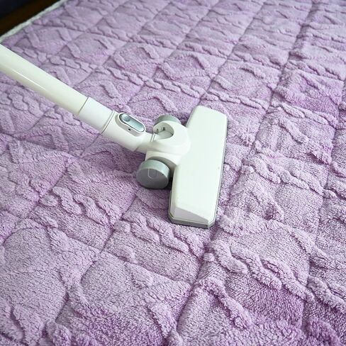 Beyeutao Purple High Pile Area Rug, 4x6.6 Feet, Velvet, Non-Slip, Plush, Mattress Pad Ties, Living Room, Bedroom Decor in Saudi Arabia