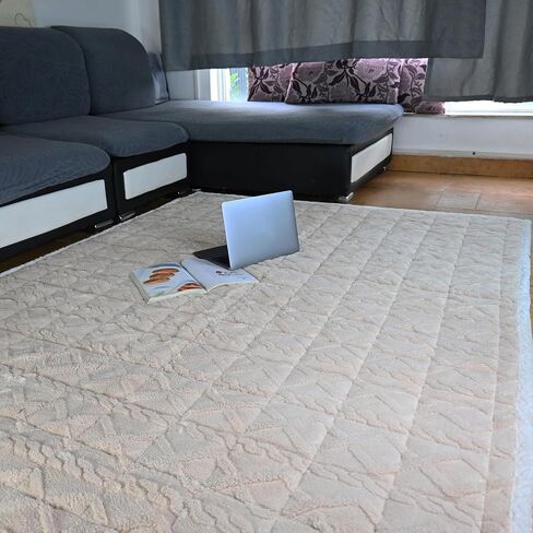 Beyeutao Purple High Pile Area Rug, 4x6.6 Feet, Velvet, Non-Slip, Plush, Mattress Pad Ties, Living Room, Bedroom Decor in Saudi Arabia