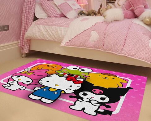 Kawaii القط منطقة البساط الكرتون أنيمي السجاد لطيف القط أرنب الضفدع الحيوان البساط الحديثة الجمالية الكرتون الحصير الكلمة لغرفة الأطفال غرفة المعيشة غرفة نوم مدخل ديكور المنزل حصيرة 2 '× 3' in Kuwait