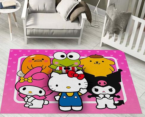 Kawaii القط منطقة البساط الكرتون أنيمي السجاد لطيف القط أرنب الضفدع الحيوان البساط الحديثة الجمالية الكرتون الحصير الكلمة لغرفة الأطفال غرفة المعيشة غرفة نوم مدخل ديكور المنزل حصيرة 2 '× 3' in Kuwait