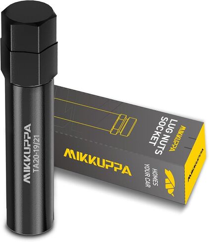 MIKKUPPA 10 Spline Lug Nut Key - TA23-21/22 for 10 Spline M14 & 9/16" Lug Nuts Lug Bolts, 10 Point Lug Nut Socket, 13/16" & 7/8" Hex Drive for Passenger Car/SUV/Truck, Alloy Steel, Black, 1 Pack in Saudi Arabia