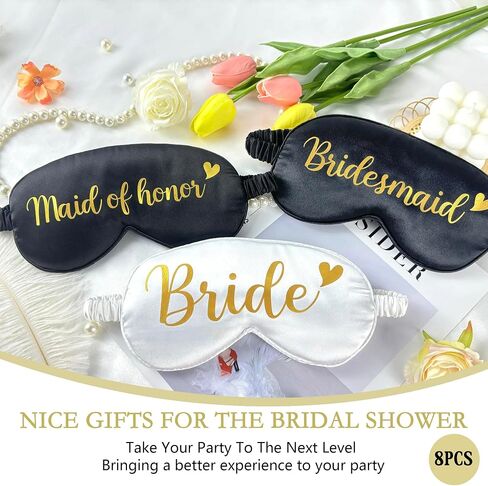 8 Pcs Bridesmaid Proposal Gift Sleep Mask - Maid of Honor Gifts Bridal Showers Party Favor Accessories Gifts for Bridesmaids in Saudi Arabia