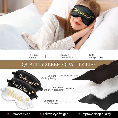 8 Pcs Bridesmaid Proposal Gift Sleep Mask - Maid of Honor Gifts Bridal Showers Party Favor Accessories Gifts for Bridesmaids in Saudi Arabia