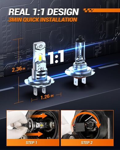 SEALIGHT H7 Fog light Combo, 1:1 Size, Super Bright Cool White Light Bulbs, Pack of 2 in Saudi Arabia