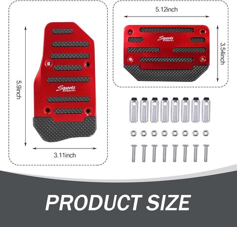 2 PCS Car Aluminum Pedal Covers, Car Stripe Automatic Gear Foot Pedal, Car Accelerator Brake Anti-slip Decoration, Suitable for Most Cars (Blue) in Kuwait