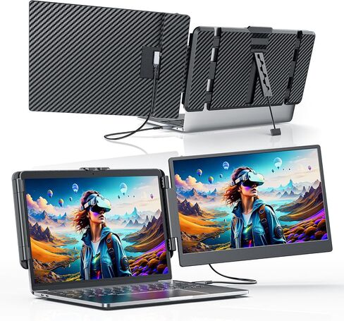 S6 Laptop Screen Extender Monitor Portable, 15.6'' Dual Screen Monitor for Laptop Plug and Play, FHD 1080P IPS Multi Triple Monitor for 13''-17'' Laptops Compatible with Mac/Wins/Android/Dex in Saudi Arabia