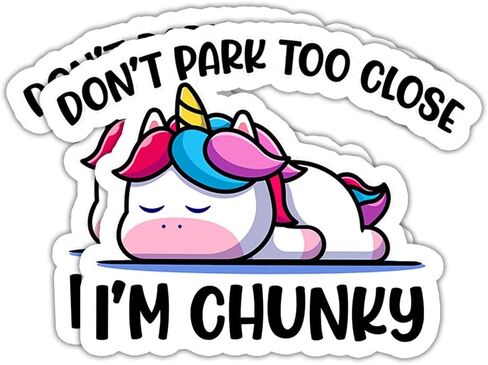 ملصق VOTANTA (3 قطع) Don't Park Too Close I'm Chunky مقاس 6 × 8 بوصة، 4 × 6 بوصة، 3 × 4 بوصة لسيارة الكمبيوتر المحمول من الفينيل ملصق ممتص الصدمات لنافذة الشاحنة (3 بوصة × 4 بوصة) in Kuwait