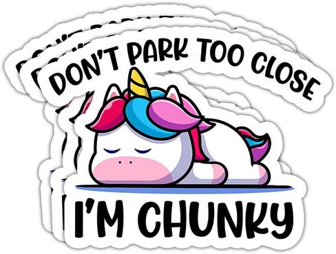 ملصق VOTANTA (3 قطع) Don't Park Too Close I'm Chunky مقاس 6 × 8 بوصة، 4 × 6 بوصة، 3 × 4 بوصة لسيارة الكمبيوتر المحمول من الفينيل ملصق ممتص الصدمات لنافذة الشاحنة (3 بوصة × 4 بوصة) in Kuwait