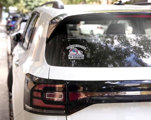 ملصق VOTANTA (3 قطع) Don't Park Too Close I'm Chunky مقاس 6 × 8 بوصة، 4 × 6 بوصة، 3 × 4 بوصة لسيارة الكمبيوتر المحمول من الفينيل ملصق ممتص الصدمات لنافذة الشاحنة (3 بوصة × 4 بوصة) in Kuwait