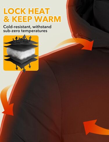 GEMYSE Men's Warm Winter Puffer Coats Windproof Insulated Jacket with Detachable Adjustable Hood in Saudi Arabia