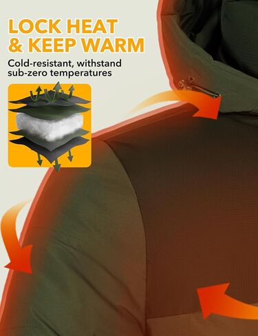 GEMYSE Men's Warm Winter Puffer Coats Windproof Insulated Jacket with Detachable Adjustable Hood in Saudi Arabia