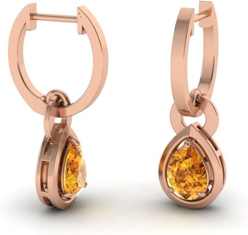 Diamondere Natural and Certified Gemstone Drop Earrings in 14K Solid Gold | 0.64 Carat Earrings for Women in Kuwait