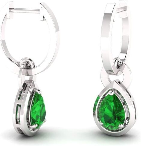 Diamondere Natural and Certified Gemstone Drop Earrings in 14K Solid Gold | 0.64 Carat Earrings for Women in Kuwait