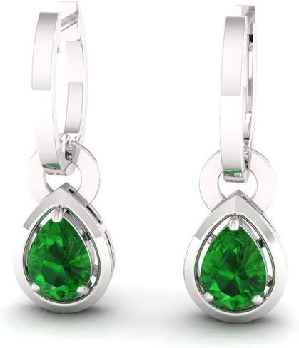 Diamondere Natural and Certified Gemstone Drop Earrings in 14K Solid Gold | 0.64 Carat Earrings for Women in Kuwait
