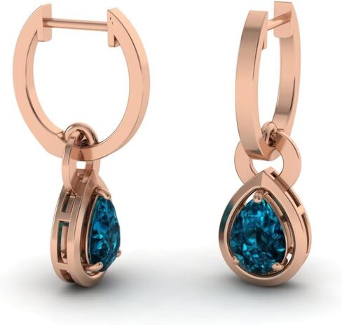 Diamondere Natural and Certified Gemstone Drop Earrings in 14K Solid Gold | 0.64 Carat Earrings for Women in Kuwait