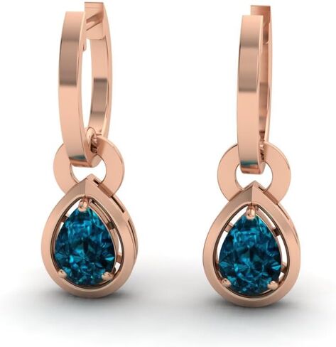 Diamondere Natural and Certified Gemstone Drop Earrings in 14K Solid Gold | 0.64 Carat Earrings for Women in Kuwait