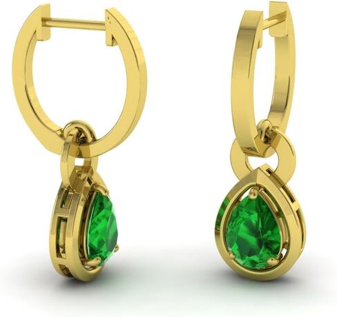 Diamondere Natural and Certified Gemstone Drop Earrings in 14K Solid Gold | 0.64 Carat Earrings for Women in Kuwait