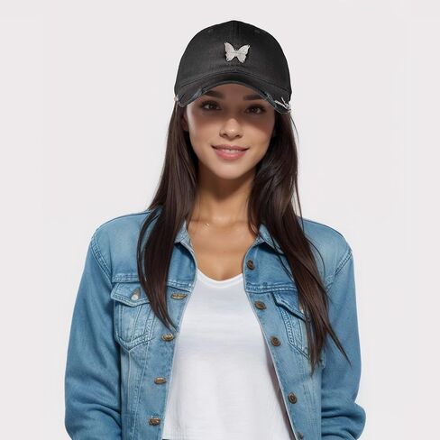 Womens Baseball Cap - Cotton Adjustable Fitted Ladies Cap Embroidered Hat in Saudi Arabia