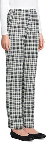 Lands' End Women s Sport Knit Pants Warm Graphite Multi Plaid Petite Large in Saudi Arabia