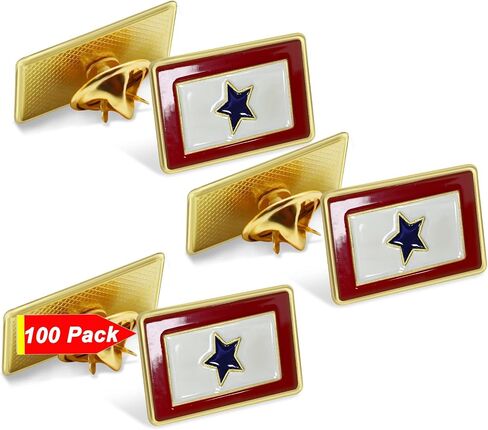 6/12/50/100 Patriotic Blue Star Service Flag Lapel Pin 1" Metal Enamel-Military Family Veterans Day Proud Badge Travel Souvenir Gifts… in Kuwait
