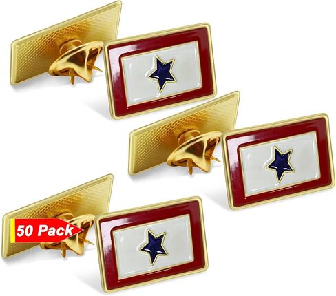 6/12/50/100 Patriotic Blue Star Service Flag Lapel Pin 1" Metal Enamel-Military Family Veterans Day Proud Badge Travel Souvenir Gifts… in Kuwait