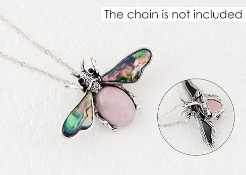 Alilang Antique Silvery Tone Abalone Shell Stone Honey Bee Insect Brooch Lapel Pins Pendant Animal Jewelry in Kuwait