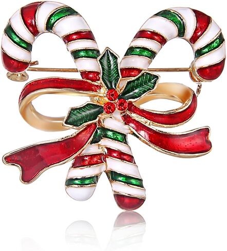 Christmas Pins Christmas Brooches for Women Christmas Pins Bulk Christmas Tree Pin for Christmas Stocking Stuffers Rhinestone Wreath Jingle Bell Reindeer Candy Cane Brooch Pin Christmas Jewelry Gifts in Kuwait