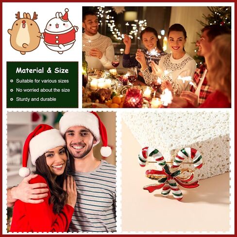 Christmas Pins Christmas Brooches for Women Christmas Pins Bulk Christmas Tree Pin for Christmas Stocking Stuffers Rhinestone Wreath Jingle Bell Reindeer Candy Cane Brooch Pin Christmas Jewelry Gifts in Kuwait
