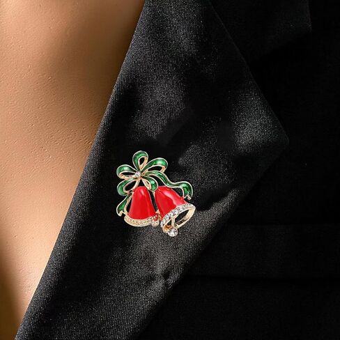 Christmas Pins Christmas Brooches for Women Christmas Pins Bulk Christmas Tree Pin for Christmas Stocking Stuffers Rhinestone Wreath Jingle Bell Reindeer Candy Cane Brooch Pin Christmas Jewelry Gifts in Kuwait