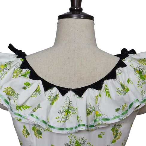 LoliMiss Gone with the Wind Scarlett Cosplay Costume Cute Green Floral Southern Dress Gown in Saudi Arabia