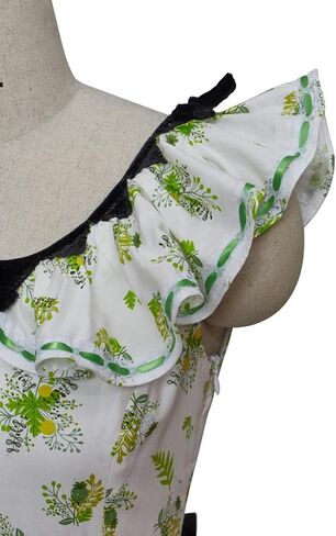 LoliMiss Gone with the Wind Scarlett Cosplay Costume Cute Green Floral Southern Dress Gown in Saudi Arabia