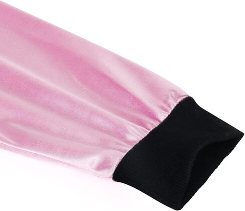 1950s Women Lady Girls Pink Satin Jacket Halloween Cosplay Costume Fancy Dress Coat with Neck Scarf in Kuwait