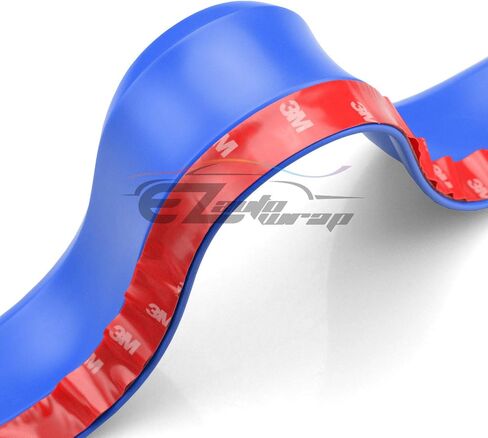 EZAUTO WRAP Universal Blue PU Rubber Front Bumper Lip Splitter Spoiler Chin Body Air Wing Kit 8FT in Kuwait