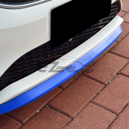 EZAUTO WRAP Universal Blue PU Rubber Front Bumper Lip Splitter Spoiler Chin Body Air Wing Kit 8FT in Kuwait