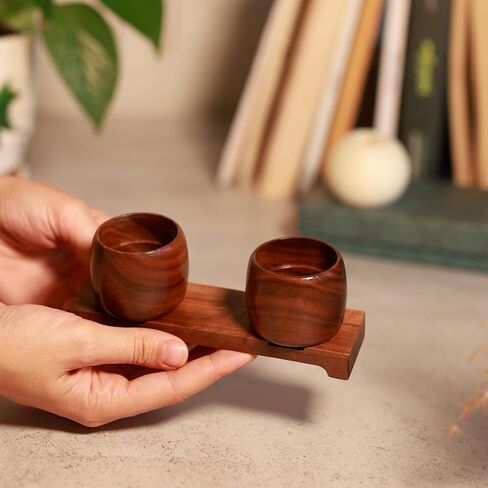 Dari Natural Walnut Wood Match Holder with Striker – Multipurpose Tea Lights Candle Holder with Decorative Tray – Functional Living Room/Bathroom Set Home Décor – 4 Strikers – Modern Match Holder in Saudi Arabia
