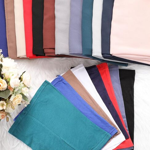 24 Pcs Muslim Hijab Scarves for Women with Under Scarf Cap Chiffon Shawl Islamic Caps with Tie Back Closure in Kuwait