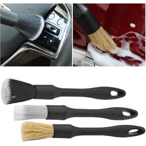 Mandark 3PCS Car Detailing Brush Set, Auto Interior Exterior Cleaning Tool, Scratch-Free Vehicle Duster Sweeping Kit for Air Vents, Wheels, Dashboard, Universal for SUV, Truck, RV