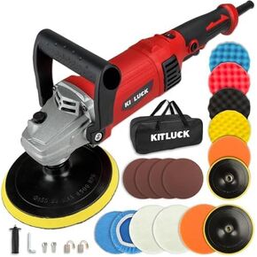 Buffer Polisher, 12Amp 6″/7″ Rotary Polisher for Car Detailing, 1400W 7 Variable Speed Car Buffer Polisher Machine, 800-3500RPM, with Foam Pad, Wool Pad For Car Polishing, Buffing, Waxing