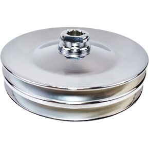A-Team Performance - Saginaw Power Steering Pump Double-Groove Steel Pulley - Compatible with GM (Chrome)