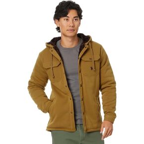 U.S. Polo Assn. Men's USPA Fleece Shirt Jacket Sherpa Hoodie Coyote Brown XX-Large