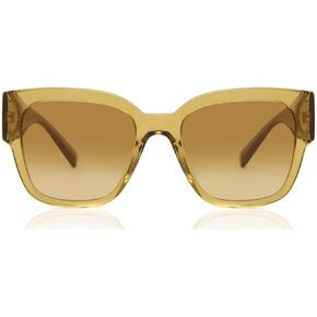 Versace Woman Sunglasses Transparent Honey Frame, Light Yellow Gradient Ochre Lenses, 54MM